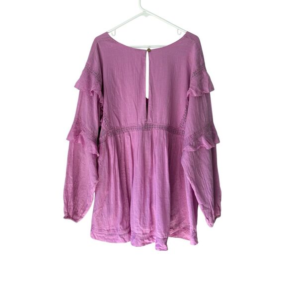 Free People Seashell Skort Romper size M Pink Boho - Picture 3 of 10